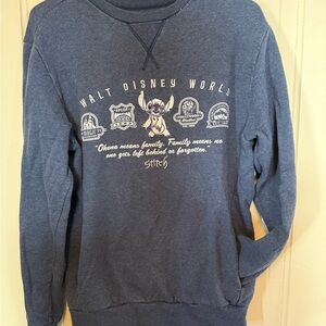 Disney Blue Crewneck Sweater with Stitch Design